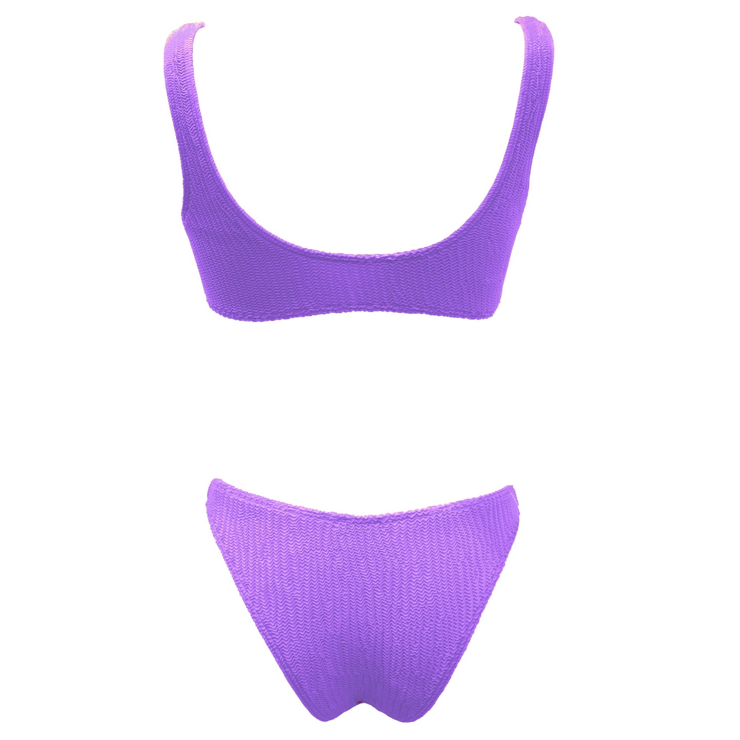 Mid-waist lilac bikini bottom. Textured finish. Really comfortable for the pool or the beach. This bikini will never upset you, it will always be one of your favorites. Braguita lila de corte mid-waist. Súper cómoda para la piscina o la playa. Este bikini siempre será de tus favoritos.