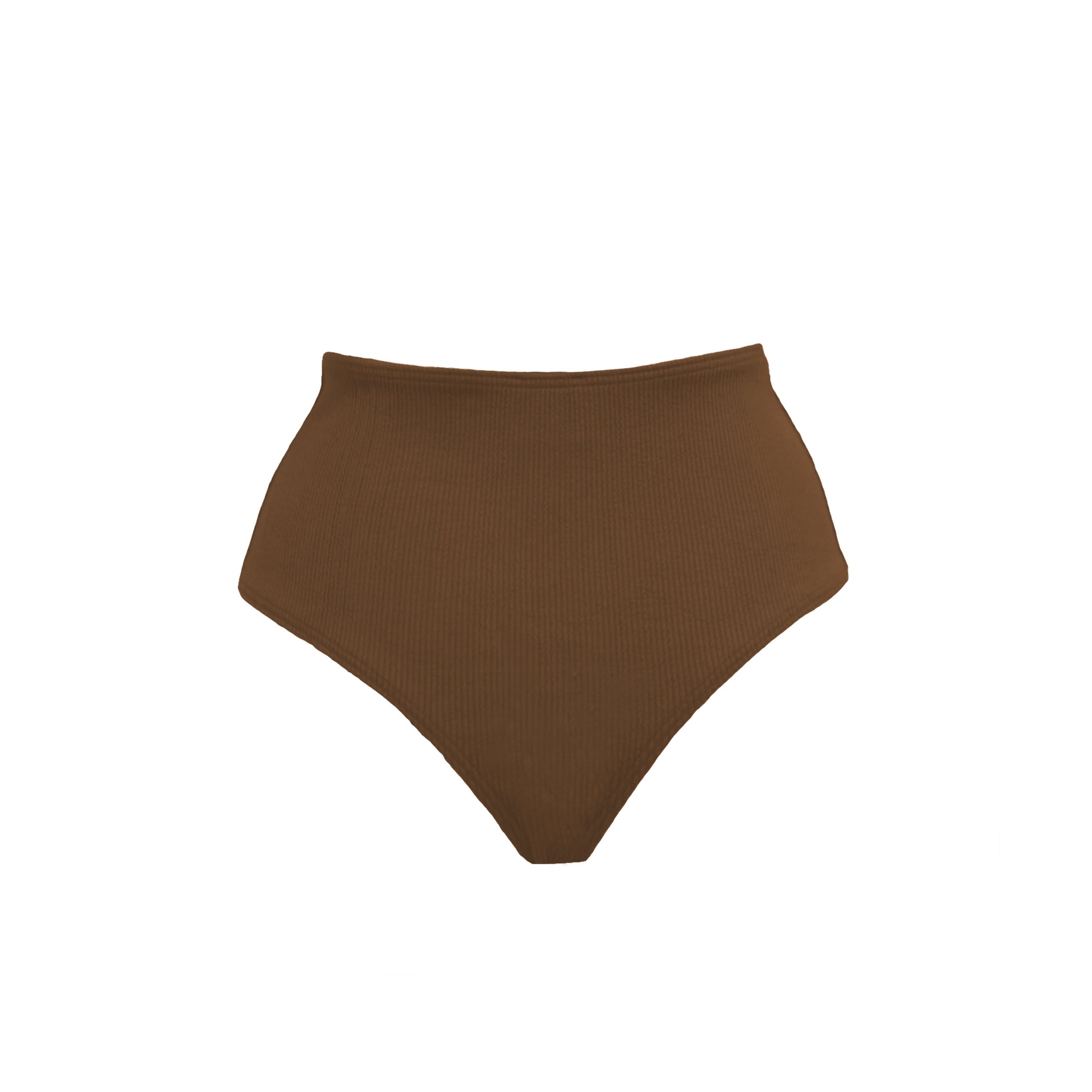 Brown bikini bottom. High-waisted. RIB fabric. This bikini will always be one of your favorites. Designed by famous spanish celebrity Anabel Pantoja. Braguita marrón de corte alto. Súper cómoda para la piscina o la playa. Este bikini siempre será de tus favoritos. Tejido RIB que se ajusta perfectamente al cuerpo.