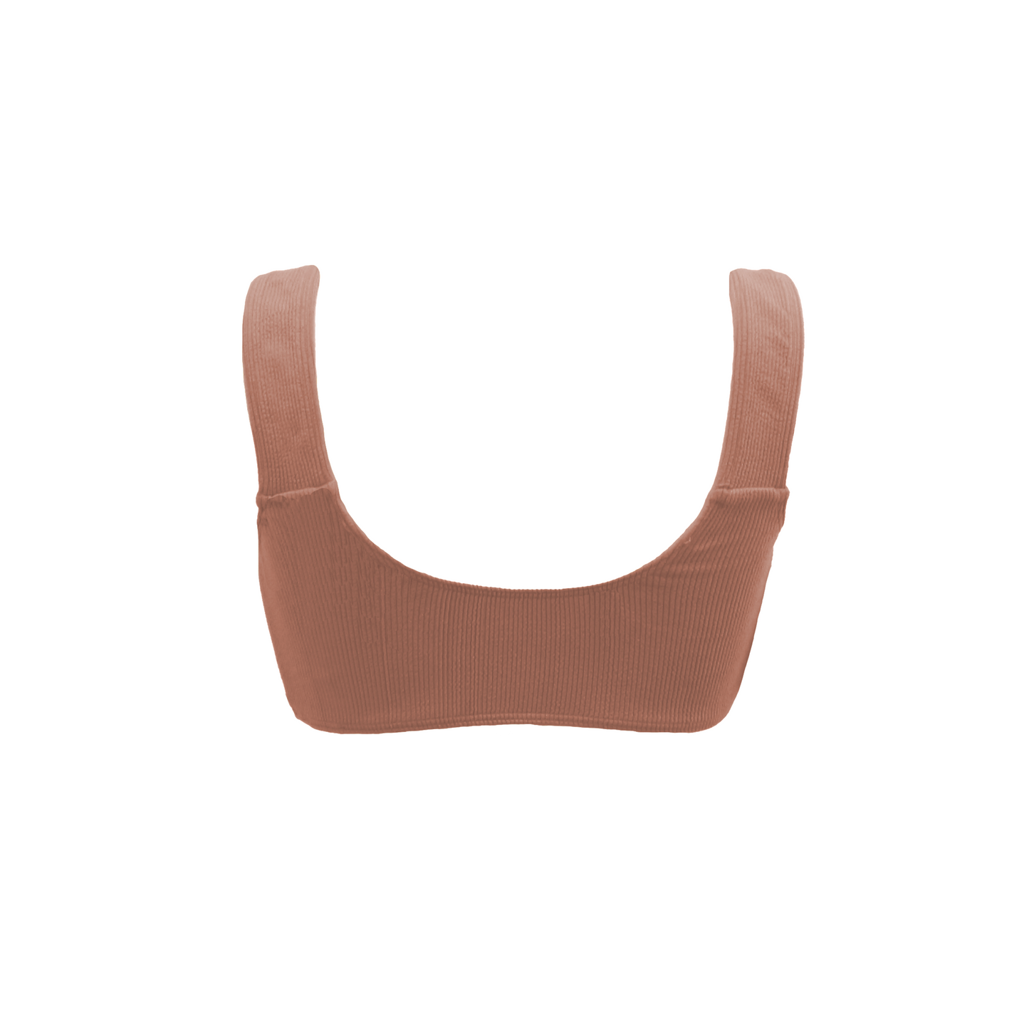 Brown bikini top. Square neckline top with straps for ultimate comfort and support perfect for all bust sizes. RIB fabric. Designed by famous spanish celebrity Anabel Pantoja. Top de bikini marrón. Escote cuadrado y tiras gruesas para mayor comodidad. Tejido RIB que se ajusta perfectamente al cuerpo. 