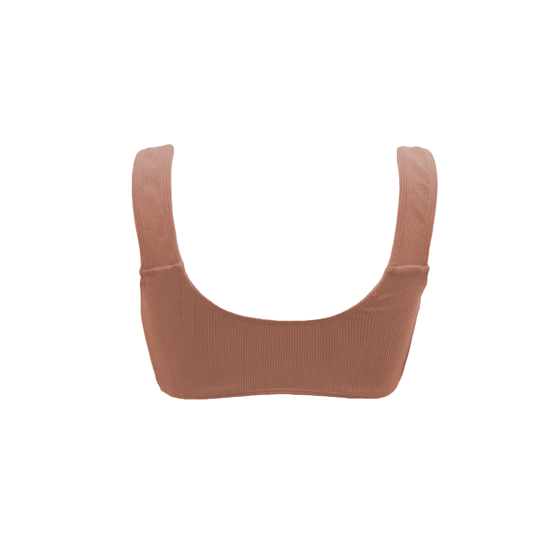 Brown bikini top. Square neckline top with straps for ultimate comfort and support perfect for all bust sizes. RIB fabric. Designed by famous spanish celebrity Anabel Pantoja. Top de bikini marrón. Escote cuadrado y tiras gruesas para mayor comodidad. Tejido RIB que se ajusta perfectamente al cuerpo. 