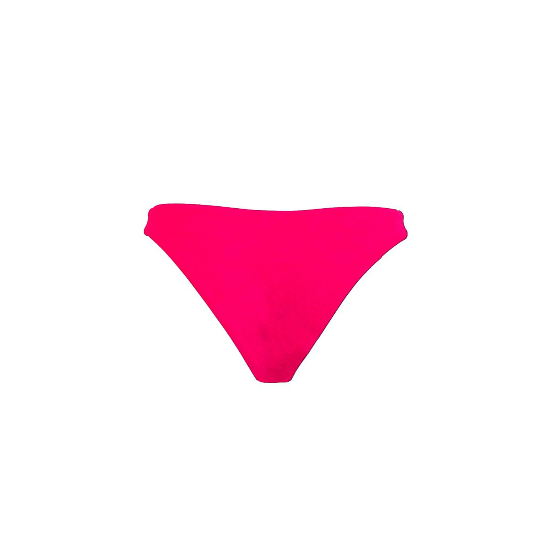 Mid-waist pink bikini bottom. Really comfortable for the pool or the beach. This bikini will never upset you, it will always be one of your favorites. Braguita rosa de corte mid-waist. Súper cómoda para la piscina o la playa. Este bikini siempre será de tus favoritos.