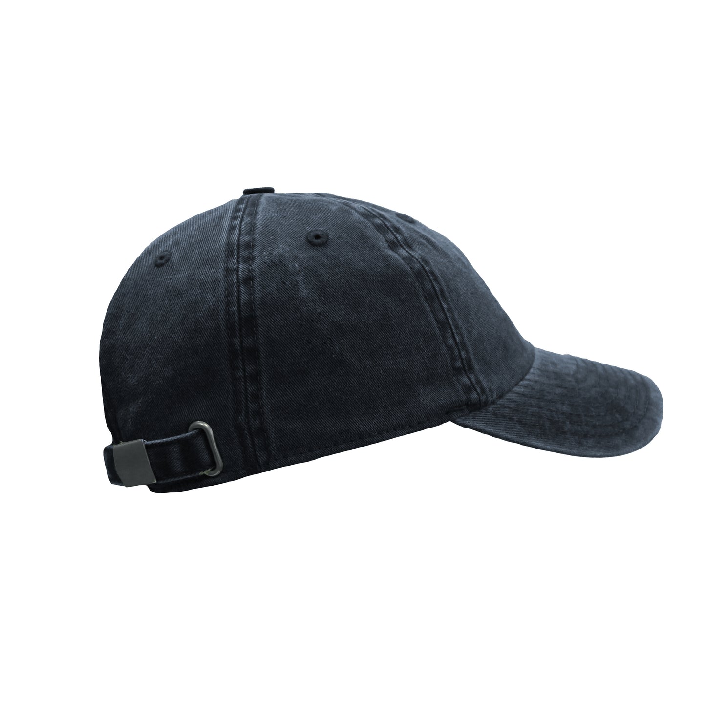 Wave Cap, washed effect fabric, adjustable strap-back closure. 6 Panel Dad Cap. 100% cotton.