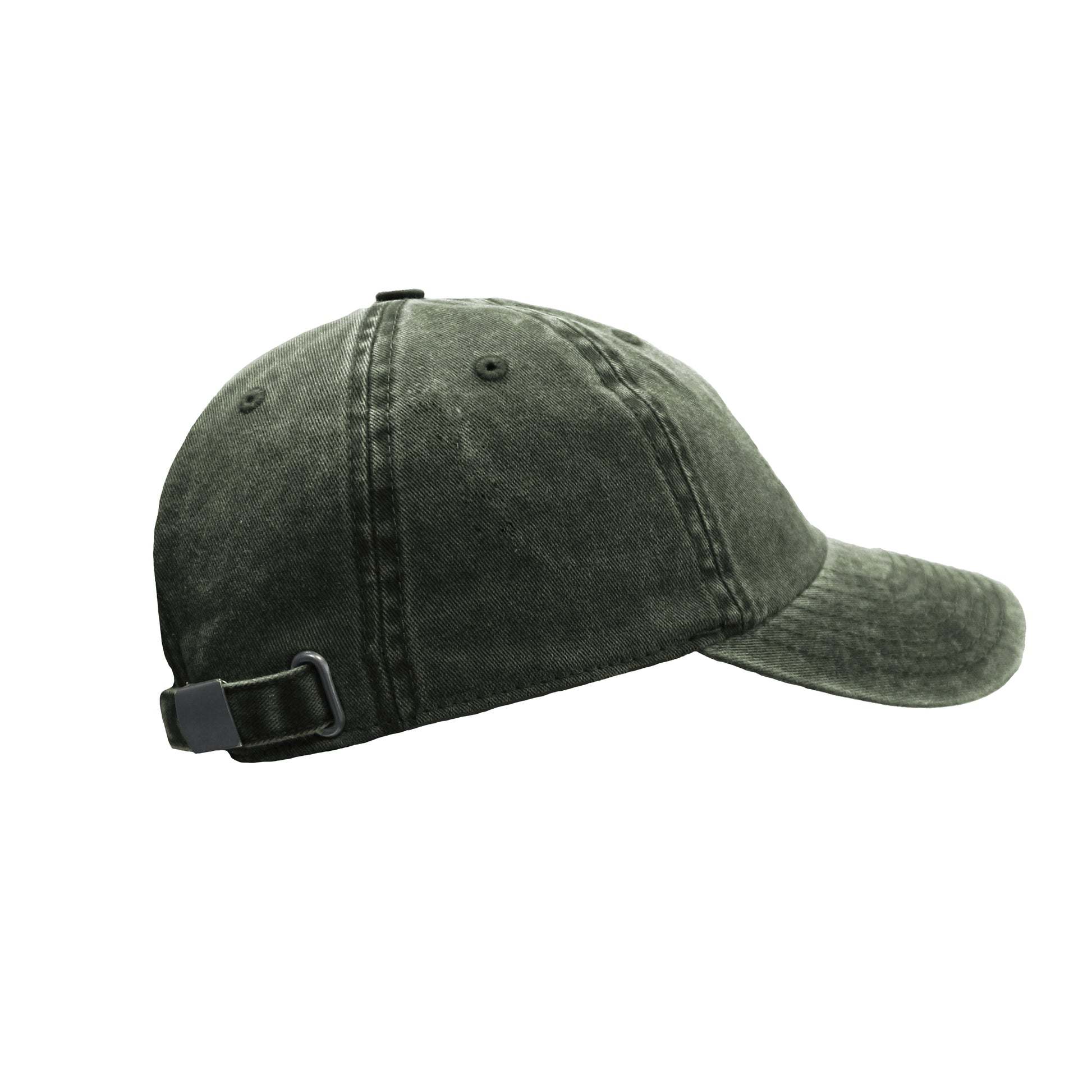 Wave Cap, washed effect fabric, adjustable strap-back closure. 6 Panel Dad Cap. 100% cotton.